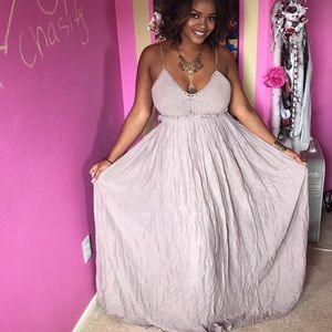 Crochet long backless dress